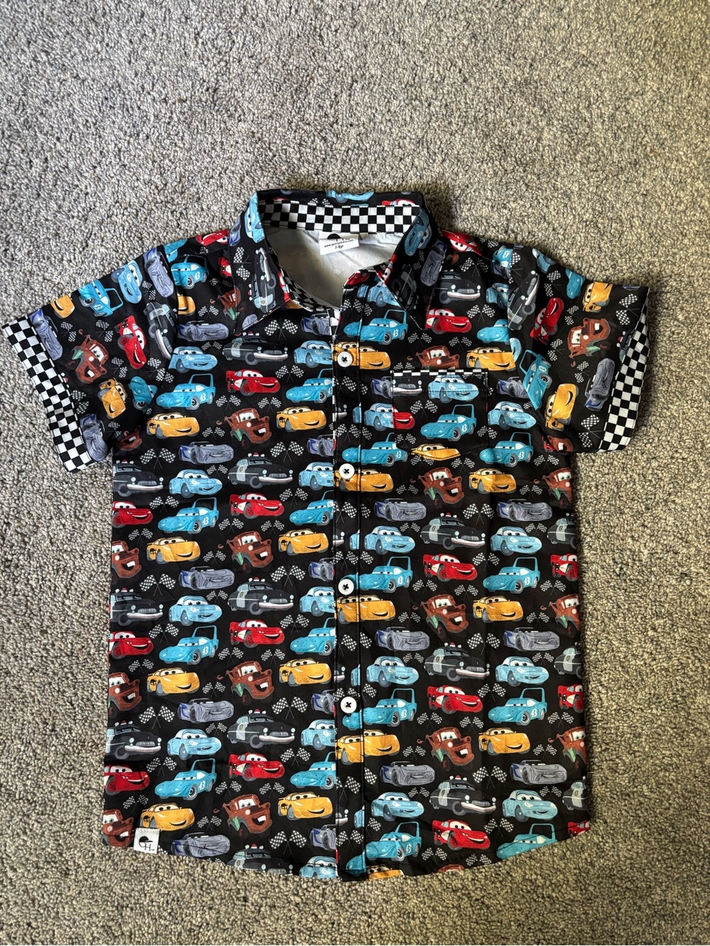 George Hats 7/8 Cars Disney Button Shirt Top
